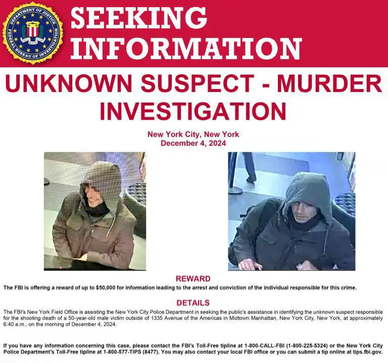 FBI has joined the investigation into the killing of UnitedHealth care ceo