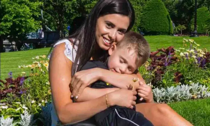 Bruna Caroline Ferreira and her 11 year-old son
